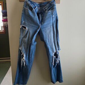 Old Navy Ripped Wide Leg Jeans